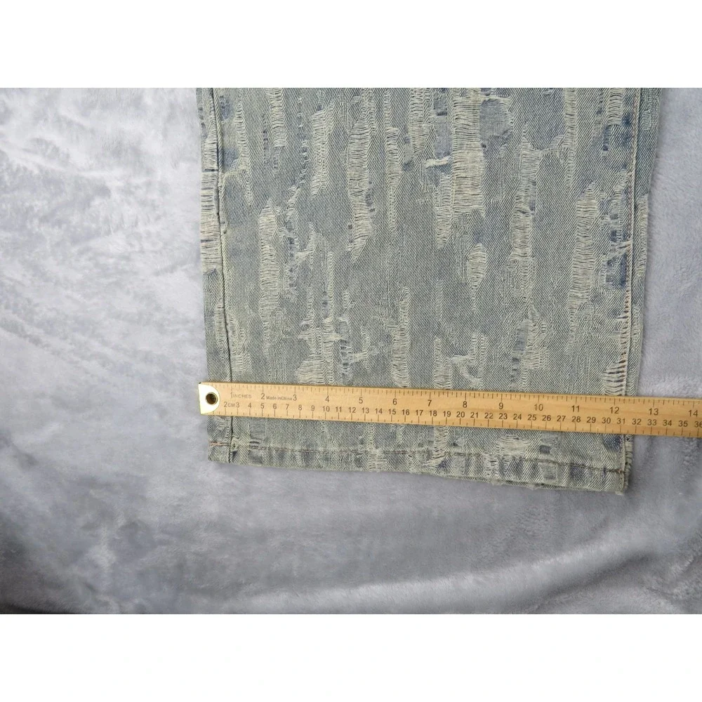 New Jeans‎ Women Small Blue Washed Acid Wash Distressed Wide Leg